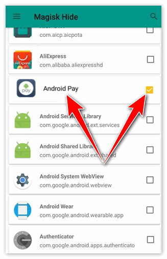 android pay в magisk hide