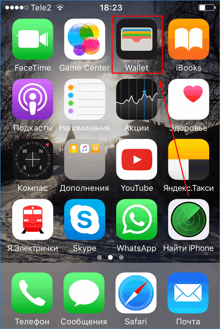 Приложение Wallet на iPhone